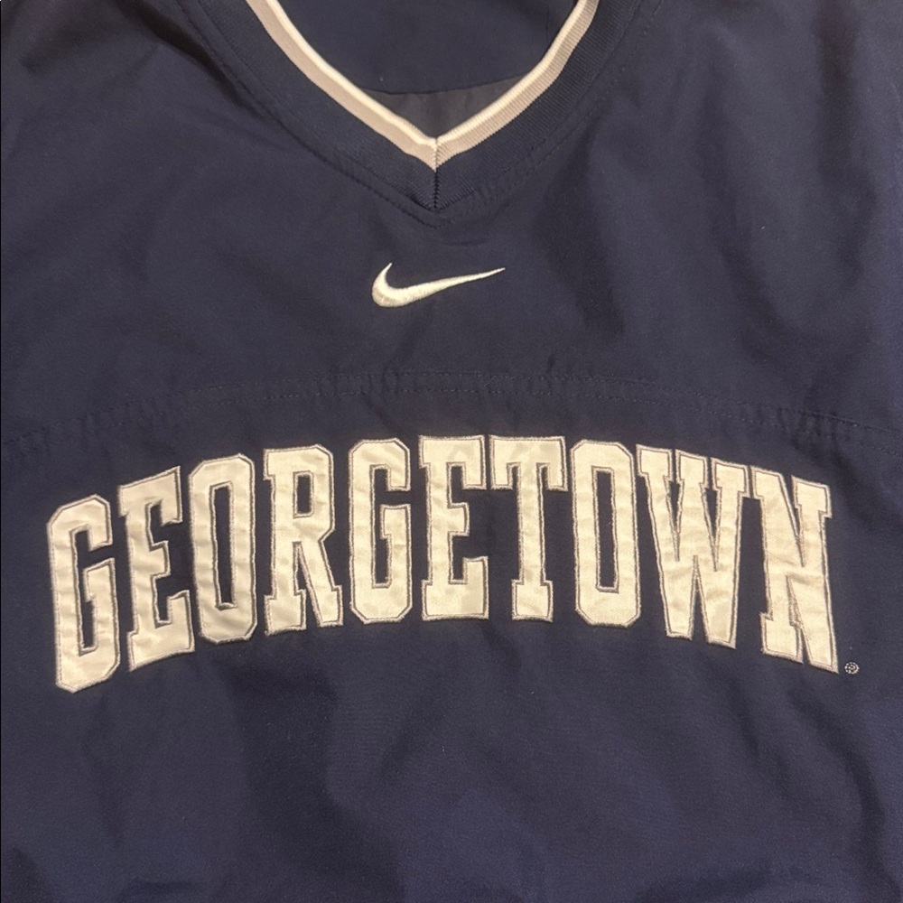 Vintage Team Nike Navy Georgetown V-neck Pullover Sz XL - Picture 3 of 5